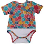 floral and leaves pattern Baby Short Sleeve Bodysuit