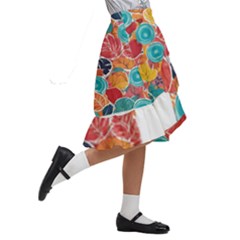 Kids  Ruffle Flared Wrap Midi Skirt 