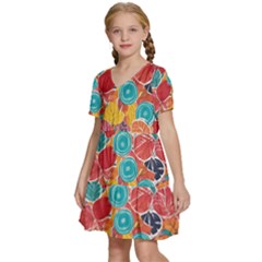 Kids  Short Sleeve Tiered Mini Dress 