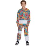 floral and leaves pattern Kids  Sweatshirt set