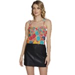 floral and leaves pattern Flowy Camisole Tie Up Top