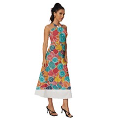 Sleeveless Cross Front Cocktail Midi Chiffon Dress 