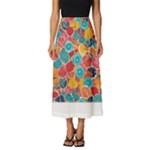 floral and leaves pattern Classic Midi Chiffon Skirt