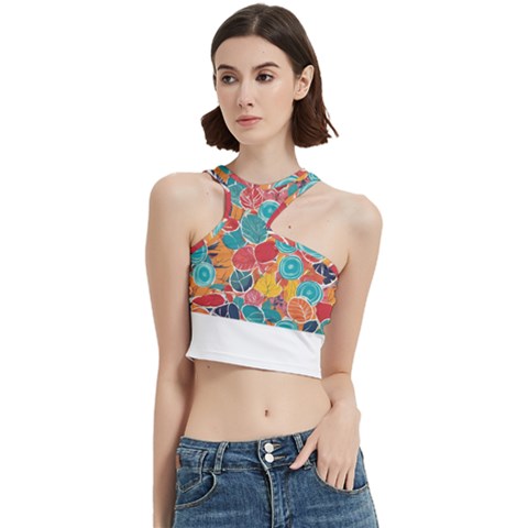 floral and leaves pattern Cut Out Top from ArtsNow.com