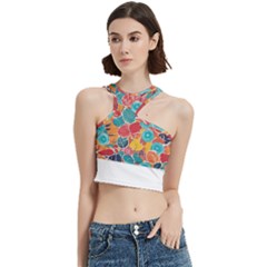 floral and leaves pattern Cut Out Top from ArtsNow.com