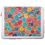 floral and leaves pattern 17  Vertical Laptop Sleeve Case With Pocket