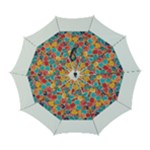 floral and leaves pattern Automatic Folding Umbrella with Case (Large)