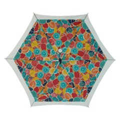 floral and leaves pattern Automatic Folding Umbrella with Case (Small) from ArtsNow.com