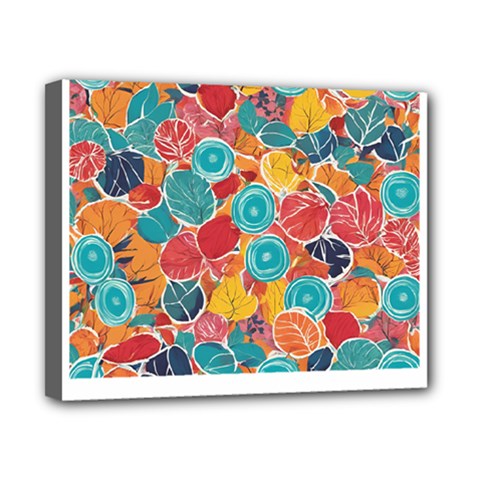 floral and leaves pattern Canvas 10  x 8  (Stretched) from ArtsNow.com