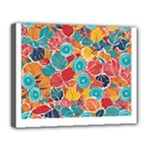 floral and leaves pattern Canvas 14  x 11  (Stretched)