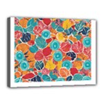 floral and leaves pattern Canvas 16  x 12  (Stretched)