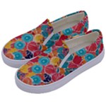 floral and leaves pattern Kids  Canvas Slip Ons