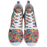 floral and leaves pattern Men s Lightweight High Top Sneakers