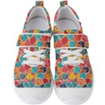 floral and leaves pattern Men s Velcro Strap Shoes