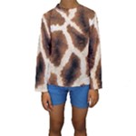 Giraffe Skin Texture Kids  Long Sleeve Swimwear