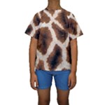 Giraffe Skin Texture Kids  Short Sleeve Swimwear