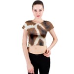 Giraffe Skin Texture Crew Neck Crop Top