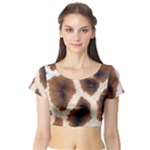 Giraffe Skin Texture Short Sleeve Crop Top