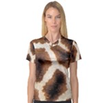 Giraffe Skin Texture V-Neck Sport Mesh T-Shirt