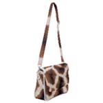 Giraffe Skin Texture Shoulder Bag with Back Zipper