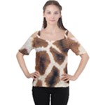 Giraffe Skin Texture Cutout Shoulder T-Shirt