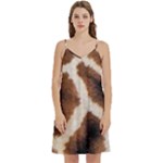 Giraffe Skin Texture Mini Camis Dress With Pockets