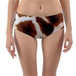 Giraffe Skin Texture Reversible Mid-Waist Bikini Bottoms