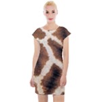 Giraffe Skin Texture Cap Sleeve Bodycon Dress