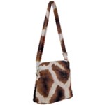 Giraffe Skin Texture Zipper Messenger Bag