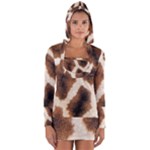 Giraffe Skin Texture Long Sleeve Hooded T-shirt