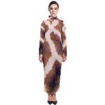 Giraffe Skin Texture Turtleneck Maxi Dress