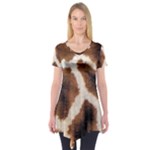 Giraffe Skin Texture Short Sleeve Tunic 