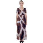 Giraffe Skin Texture High Waist Short Sleeve Maxi Dress