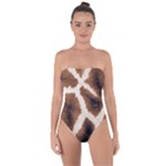 Giraffe Skin Texture Tie Back One Piece Swimsuit