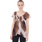 Giraffe Skin Texture Lace Front Dolly Top