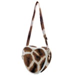 Giraffe Skin Texture Heart Shoulder Bag