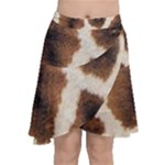 Giraffe Skin Texture Chiffon Wrap Front Skirt