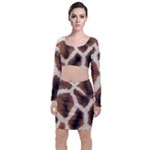 Giraffe Skin Texture Top and Skirt Sets