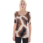 Giraffe Skin Texture Wide Neckline T-Shirt