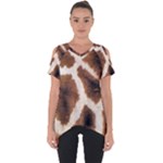 Giraffe Skin Texture Cut Out Side Drop T-Shirt