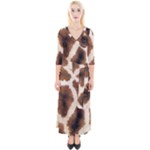 Giraffe Skin Texture Quarter Sleeve Wrap Maxi Dress