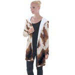 Giraffe Skin Texture Longline Hooded Cardigan