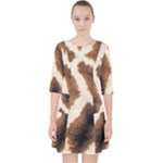 Giraffe Skin Texture Quarter Sleeve Pocket Dress