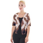 Giraffe Skin Texture Cropped Button Cardigan