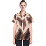 Giraffe Skin Texture Women s Short Sleeve Shirt