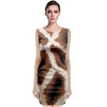 Giraffe Skin Texture Sleeveless Velvet Midi Dress