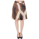 Giraffe Skin Texture Velvet High Waist Skirt