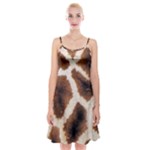 Giraffe Skin Texture Spaghetti Strap Velvet Dress