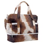 Giraffe Skin Texture Sports Shoulder Bag with Shoes Compartment