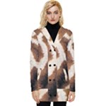 Giraffe Skin Texture Button Up Hooded Coat 